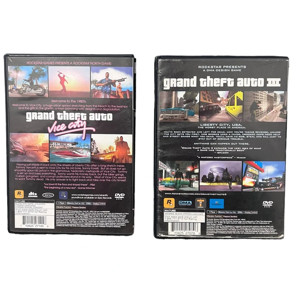 Grand Theft Auto 3 & Vice City PS2 (Sony PlayStation 2) Fully Tested!